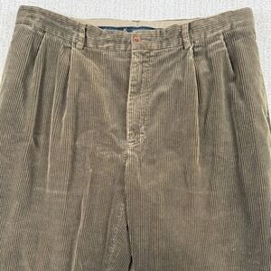Polo Ralph Lauren Men's 40x30 Brown Corduroy Double Pleated Straight Leg Pants